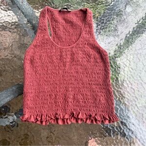 American Eagle Elastic Ruching Razorback Tank Top F7